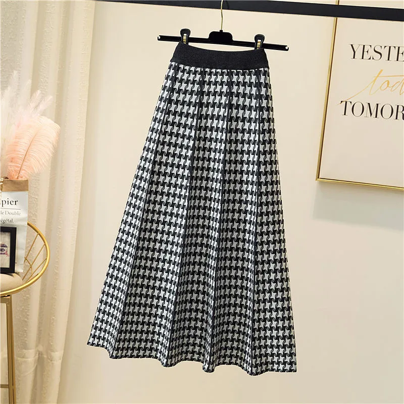 Женские юбки трикотажные A-Line платье с завышенной талией Юбка-миди