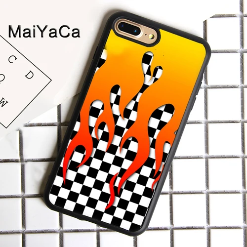 7002 MaiYaCa клетчатая шахматная доска пламя чехол для телефона для iphone 11 Pro MAX X XR XS MAX 6 6S 7 8 Plus 5 5S ТПУ задняя крышка Fundas - Цвет: 7002