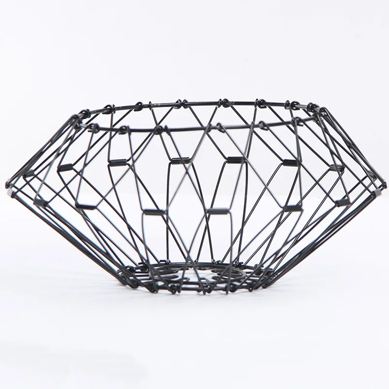

Variety Fruit Basket Multi-Shape Hollow Stainless Steel Fruit Basket Creative Retractable Folding Storage Basket