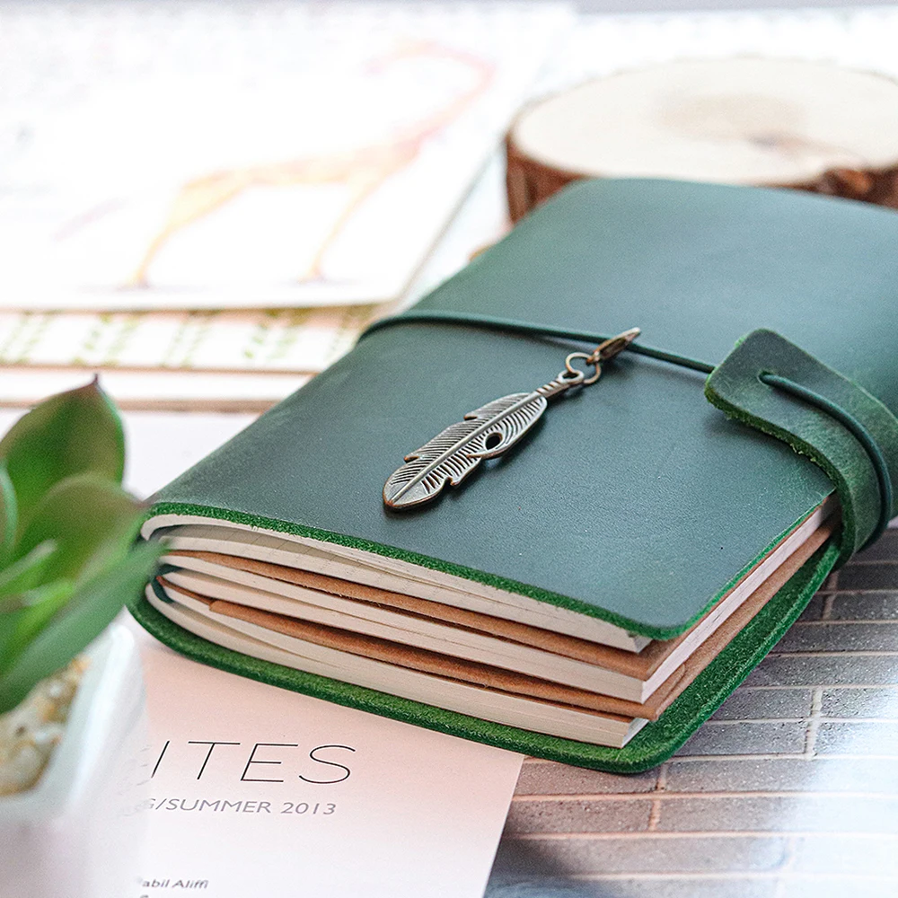 

Hot Sale 100% Genuine Leather Notebook Handmade Vintage Cowhide Diary Journal Sketchbook Planner TN travel notebook cover