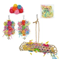 5 piece bird shredder toys small parrot chewing rattan ball toys foraging hanging toy for parakeets love birds budgies