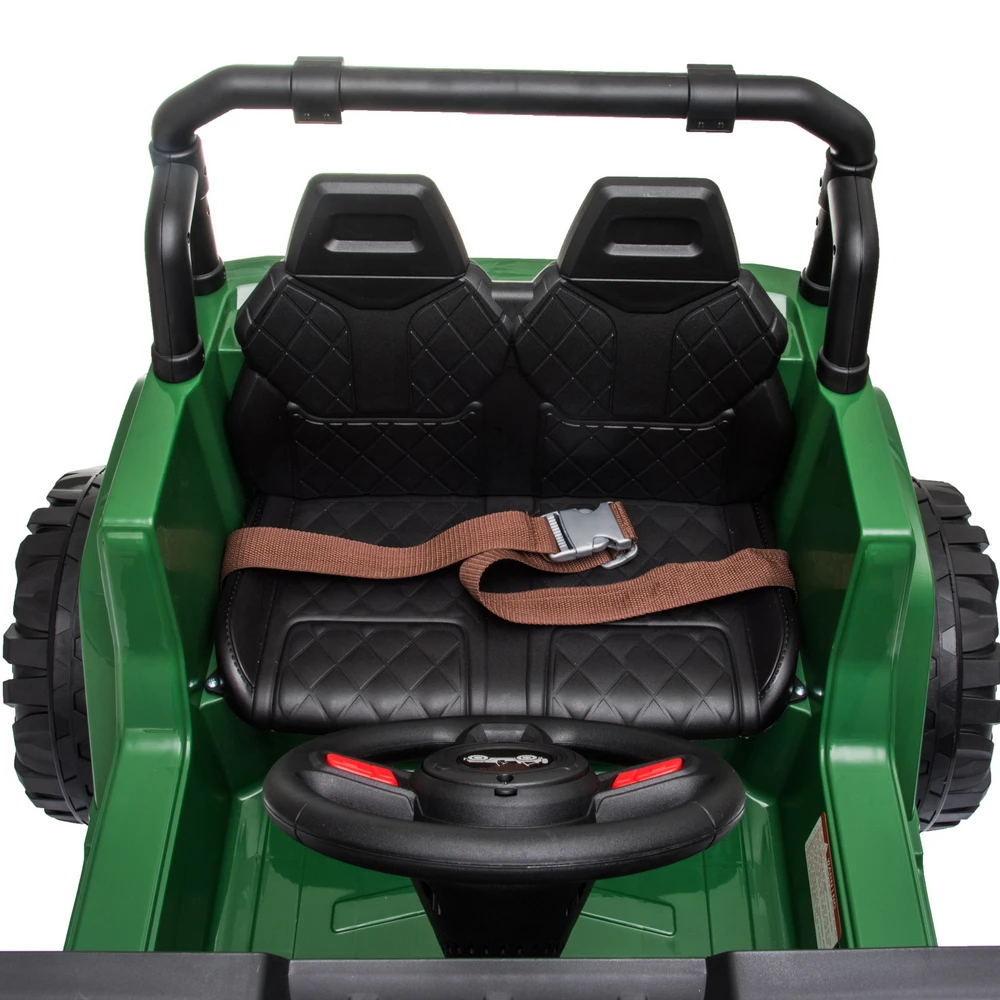 

(From USA) 12V Dual Drive Children's Buggy Electric Kids Ride On Car With Radio, USB Port, Horn, LED lights RC Car Kids Gifts