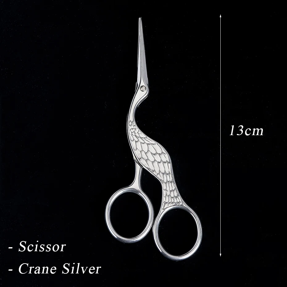 Crane Silver 1 шт. Хамелеон ножницы для ногтей из Нержавеющей Стали Изогнутый кран кутикулы резак для бровей ножницы-триммер кусачки инструмент для макияжа BE1519 - Цвет: Crane Silver