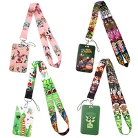 lx632 monster horror lanyard neck strap rope for mobile cell phone id card badge holder with keychain keyring lariat cute gift