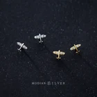 Modian простой маленький прозрачный CZ серьги-гвоздики Мода 925 Серебряный Цирконий самолет ювелирные изделия для женщин Шарм ювелирные изделия