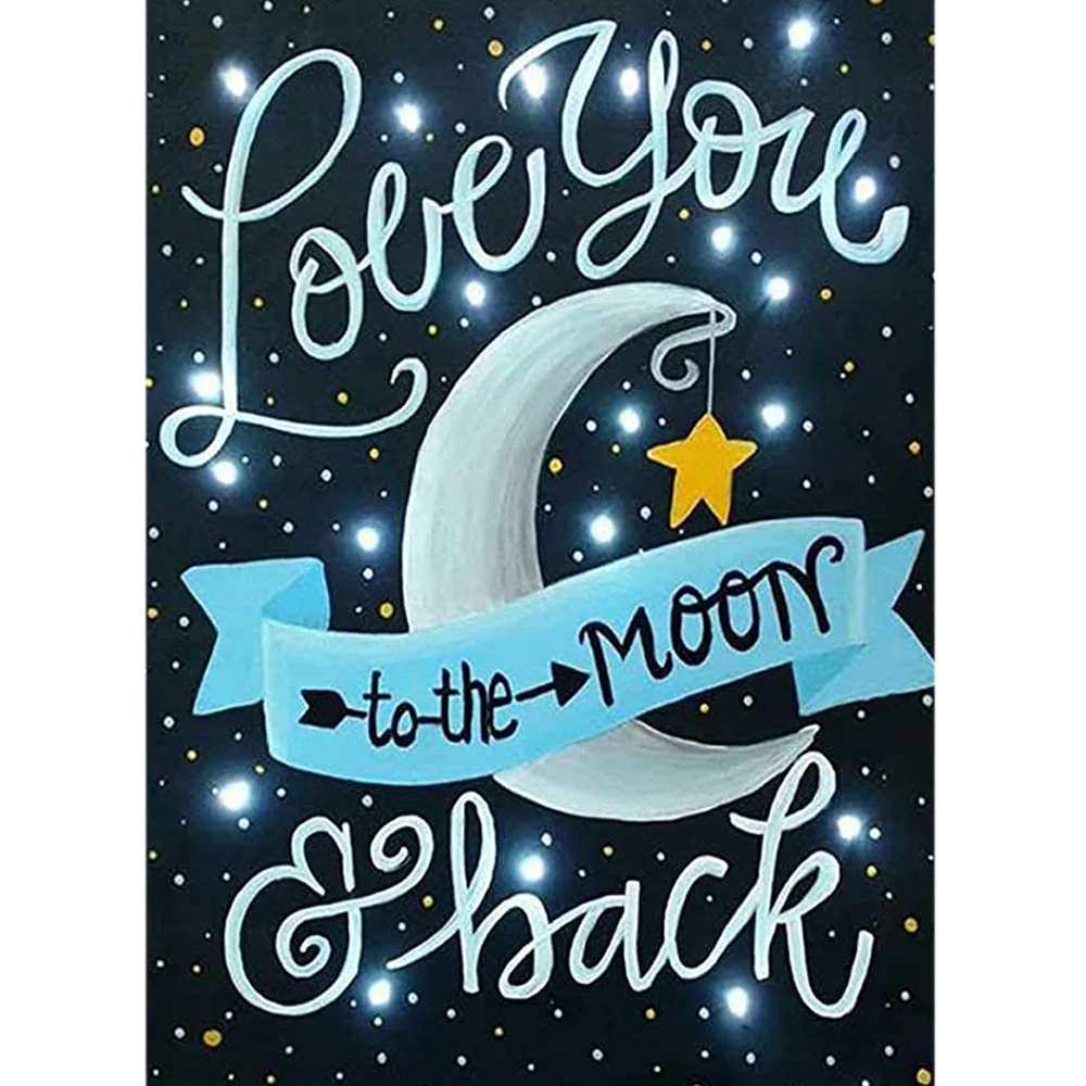 

5D Diamond Painting Kits "I Love You to The Moon "DIY Full Round Drill Diamond Embroidery Mosaic Art for Home Wall Decor Gift