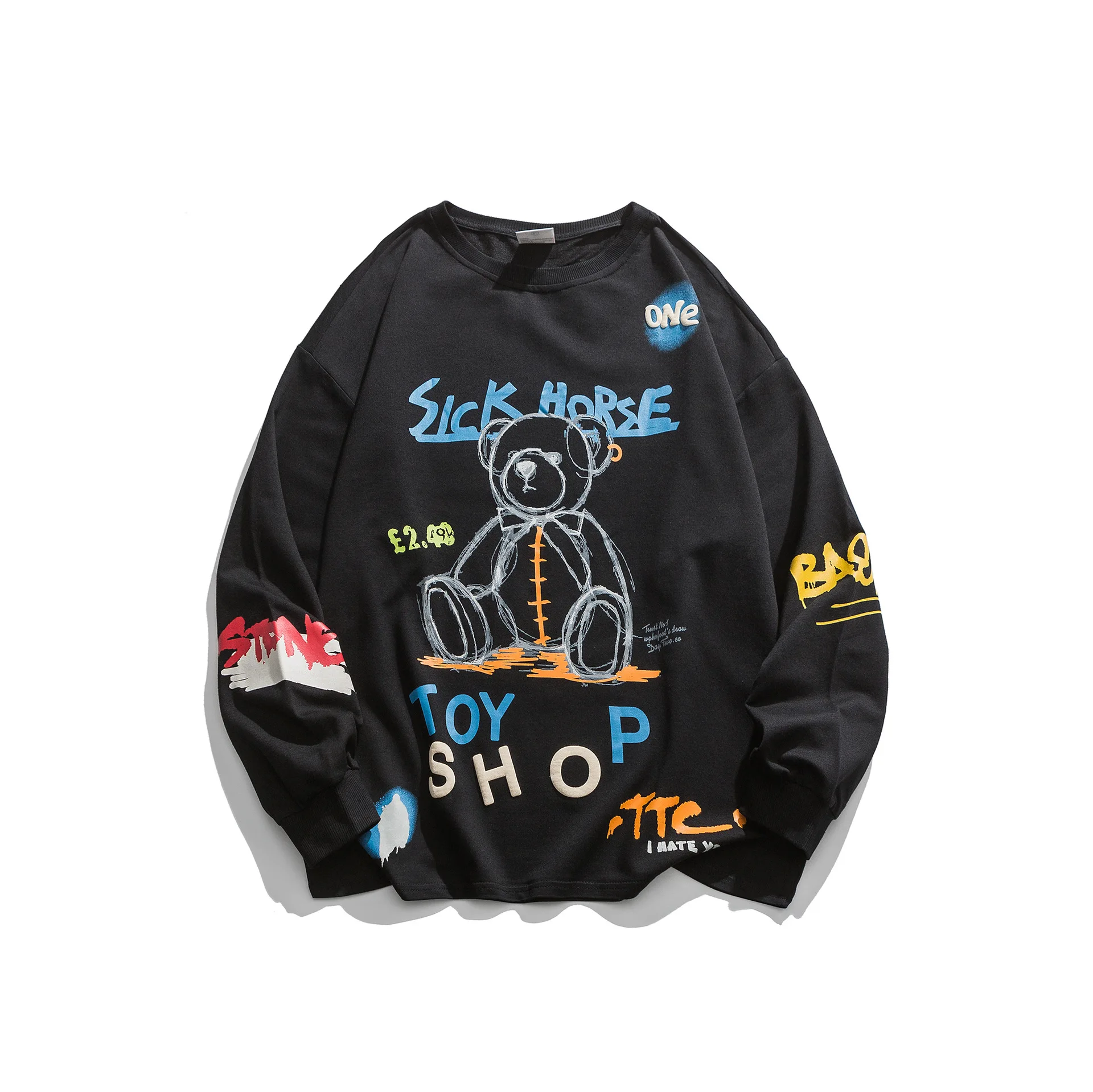 Весенний медведь каракули популярный логотип Рисунок свободного кроя пары