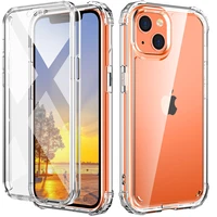 for iphone 13 pro max case with built in screen protector anti slip shockproof hard dual layer full body protective case