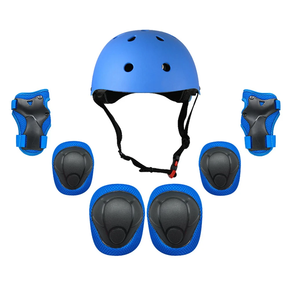 

7pcs/Set Protective Gear Set Kids Roller Skating Bicycle Helmet Knee Wrist Guard Elbow Pad Set for Children Cycling Sports