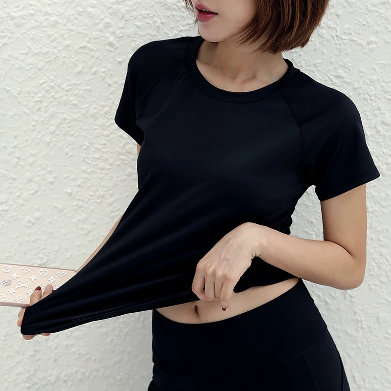 Женская быстросохнущая дышащая Светоотражающая Спортивная футболка для фитнеса