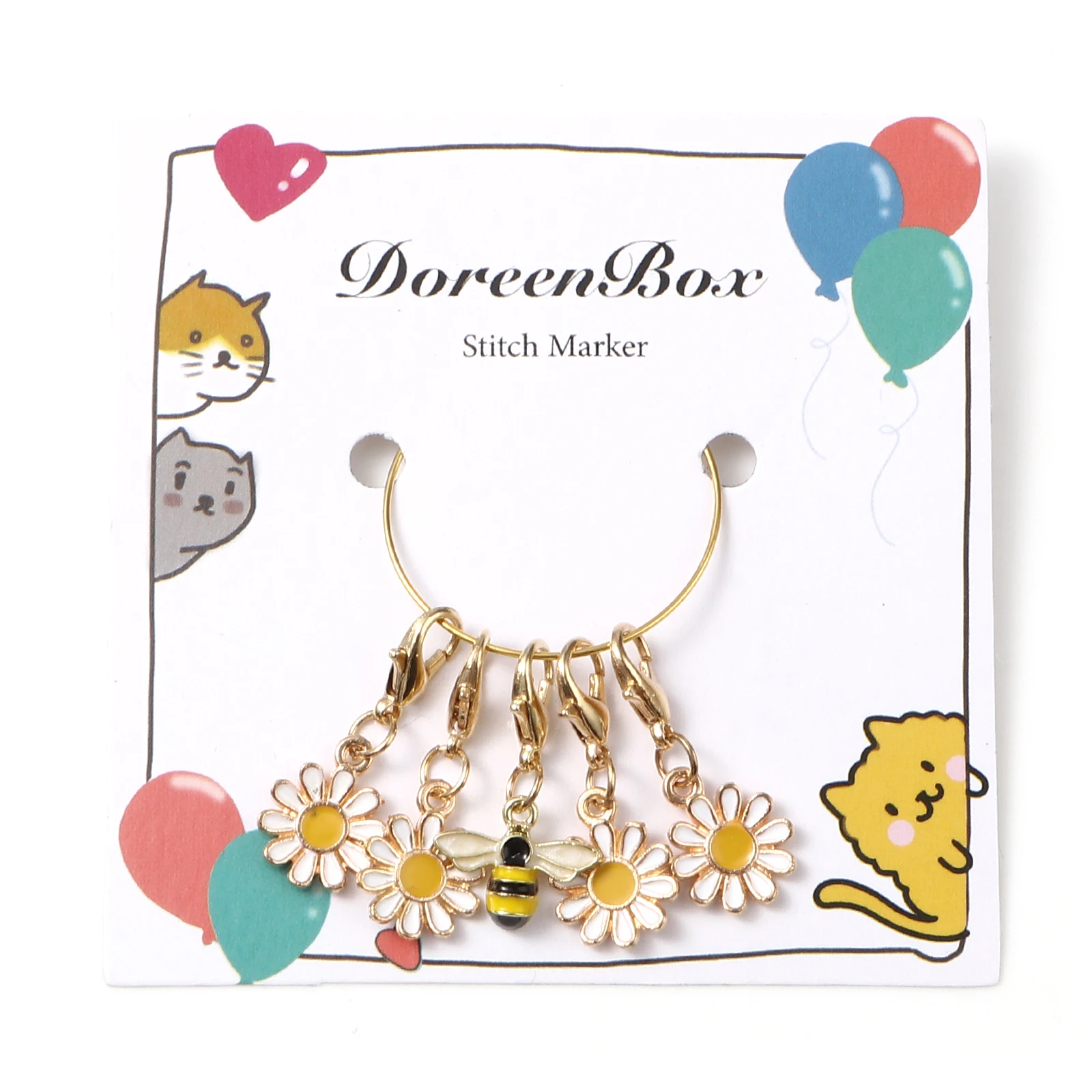 1Set Daisy Flower Enamel Knitting Stitch Markers Zinc Alloy Pendant Multicolor For Tools DIY Findings | Дом и сад
