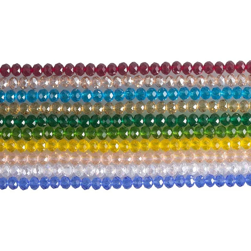

680 Pcs 8mm Rondelle Crystal Glass Beads for Jewelry Making Crystal Spacer Beads for Bracelets,10 Colors