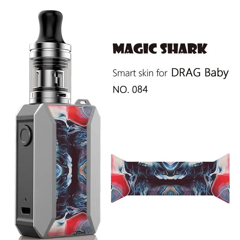 Волшебная Акула мечтательная Медуза Череп Паук женщина кожа Vape ультра тонкий чехол наклейка пленка для Voopoo Drag Baby Trio - Цвет: 084