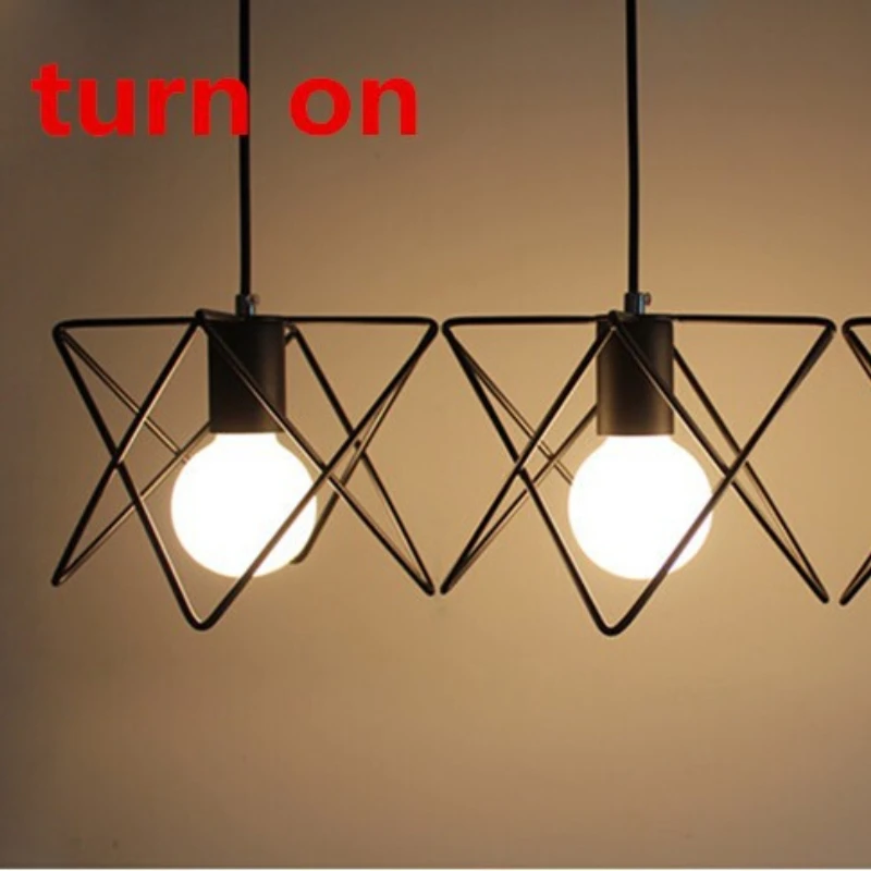 Винтажный Ретро подвесной светильник металлический М клетка абажур