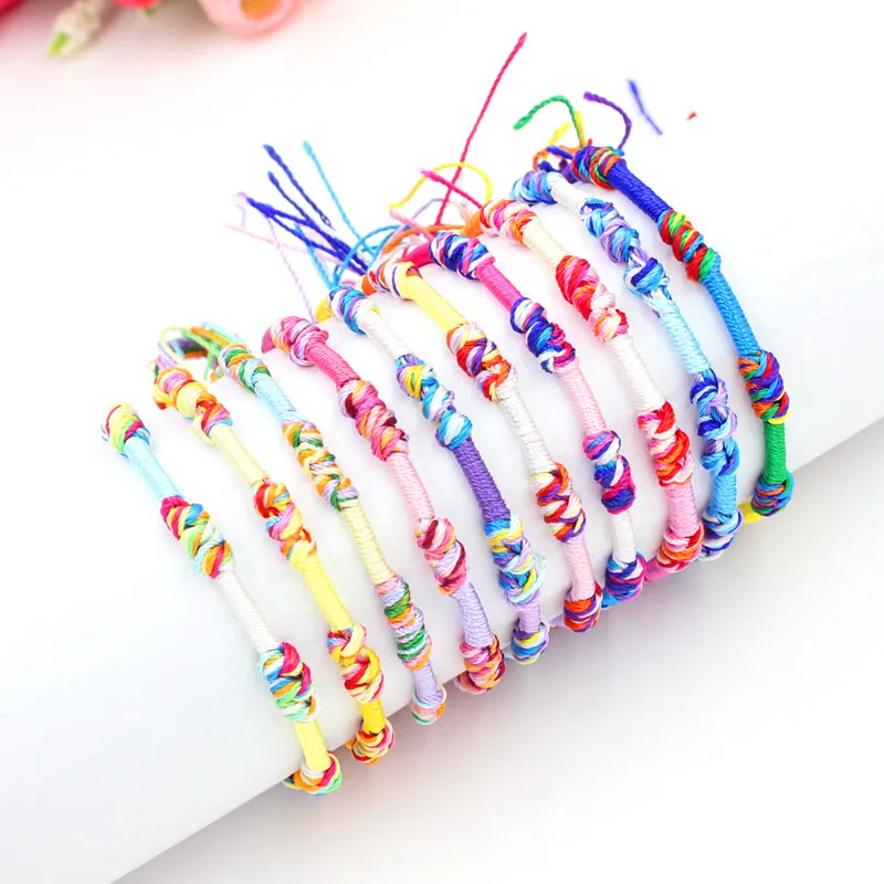 

Wholesale Jewelry Lots Nautical Knot Bracelets Cords Strands Cotton Braid Friendship Bracelets 10 Colors