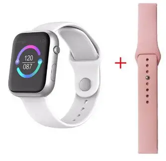 white add pink belt SX16 Смарт-часы для женщин, пульсометр, кровяное давление, спортивные часы для мужчин, фитнес-браслет, смарт-браслет, умные часы, Android IOS - Цвет: white add pink belt