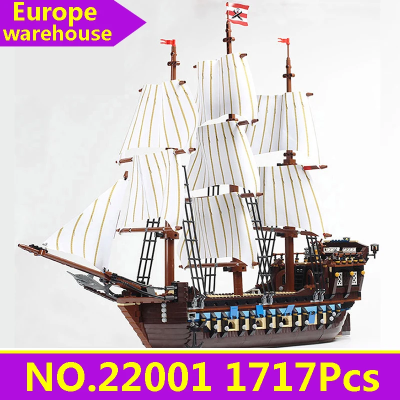 22001 Lepinblocks 16016 22001 Пираты корабль Карибы строительные блоки 10210 Летающий голландец игрушки для детей подарок король кирпичи - Цвет: 22001