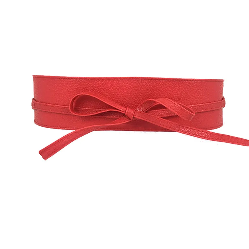 Fashion Multicolor Women PU Leather High Waist Strap Belts For Dress Decoration Wide Belt Slimming Girdle Ties Bow Bands | Аксессуары