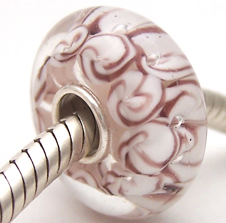 

PJG2526 100% S925 Sterling Silver Beads Murano Glass beads Fit European Charms Bracelet charms diy jewelry Lampwork GlassBeads