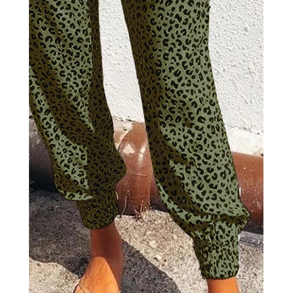 

Pants Women New Fashion Plus Size Casual Sport Trousers Summer Leopard Print Bottoms Athletic Long Pants