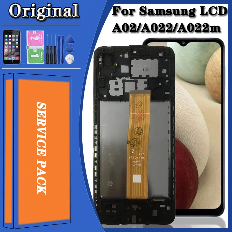 

Оригинальный Для Samsung Galaxy A02 SM-A022 A022m, ЖК-дисплей, сенсорный экран, дигитайзер, полная фотография, яркость, яркость