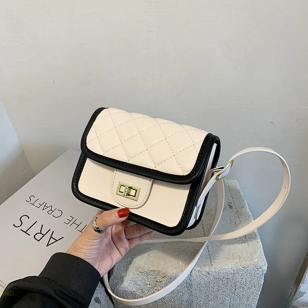 

Women's luxury shoulder bag brand new women's handbags solid color checkered designer personality lady sweet messenger bag