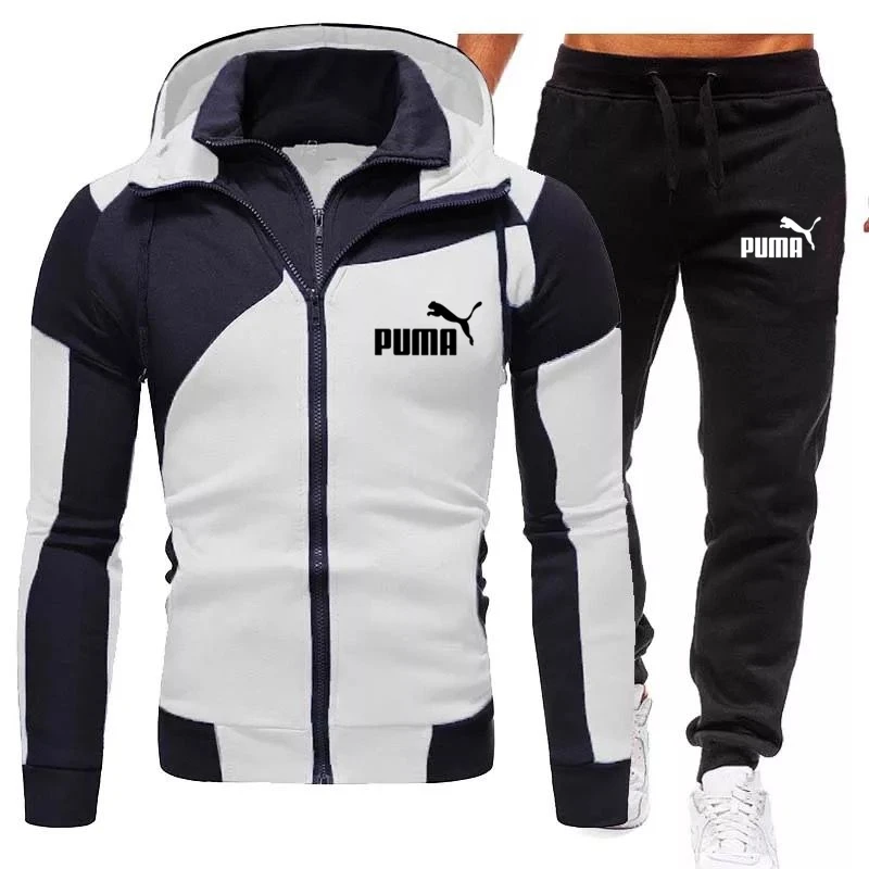 

New Clothing Men's Autumn and Winter Suit Zipper Hoodie + Pants Two Pieces of Casual Sportswear Men's Sportswear Gym Sportswear
