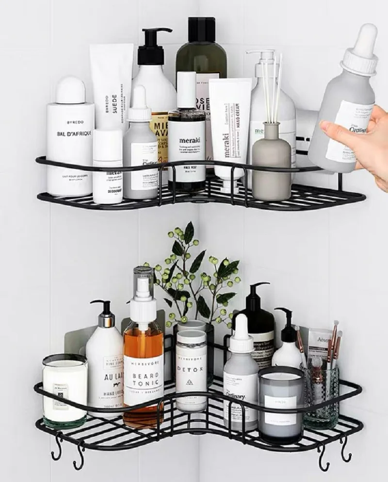 

Bathroom Shelf Metal Shelf Storage Rack Stainless Steel Punch-Free Firm Shower Kitchen Fitted Wall Storage Organizer Rack