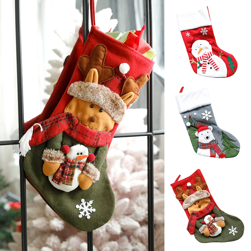 

Красочная рождественская Подарочная сумка-носок, многофункциональное украшение для елки, подвесное украшение для дома, гостиной, спальни