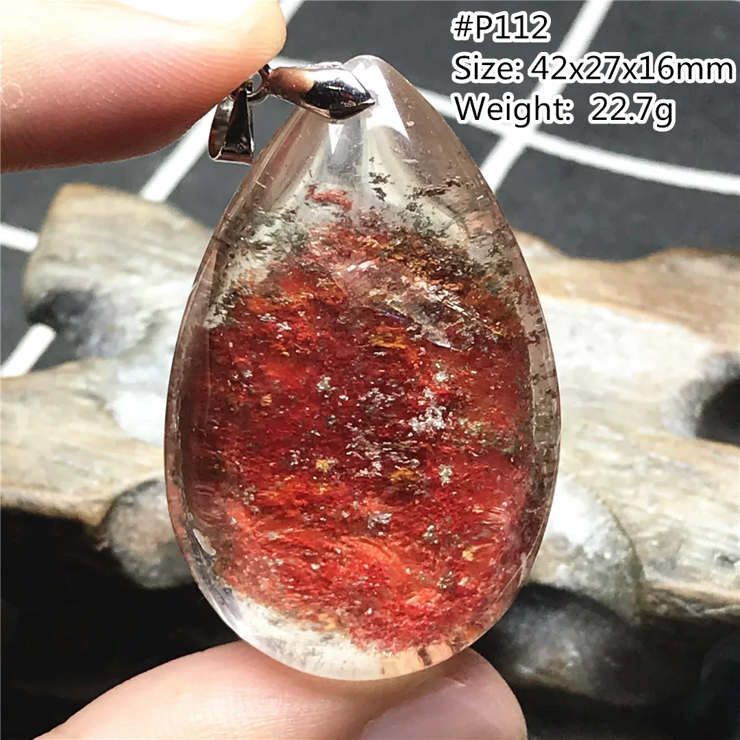 

Top Natural Phantom Quartz Crystal Pendant For Women Men Beauty Wealth Love Srone Gift Silver 42x27x16mm Beads Gemstone AAAAA
