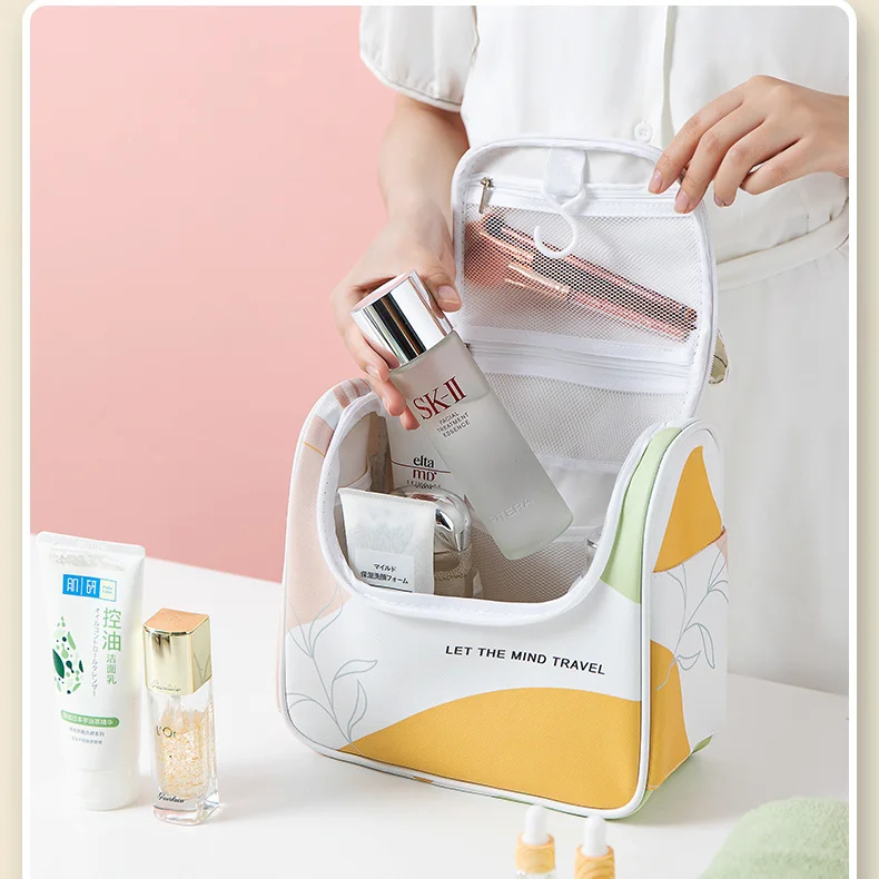 

Waterproof Cosmetic Storage Bag Large Capacity Travel Toiletries Organizer Makeup Bag with Lids Ins Wind