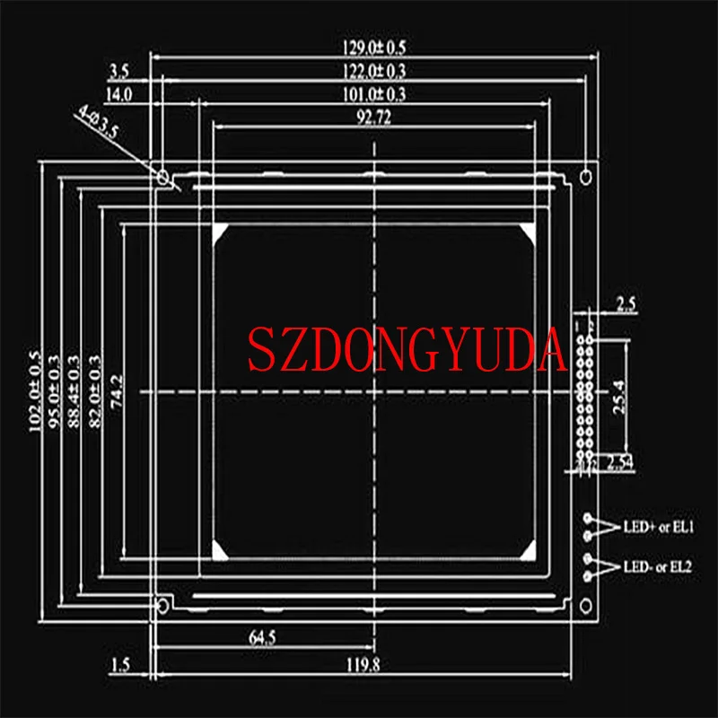 

LCM160128A 160128LCD LCD Module 160X128 Graphic Dot Matrix Yellow Green Backlight