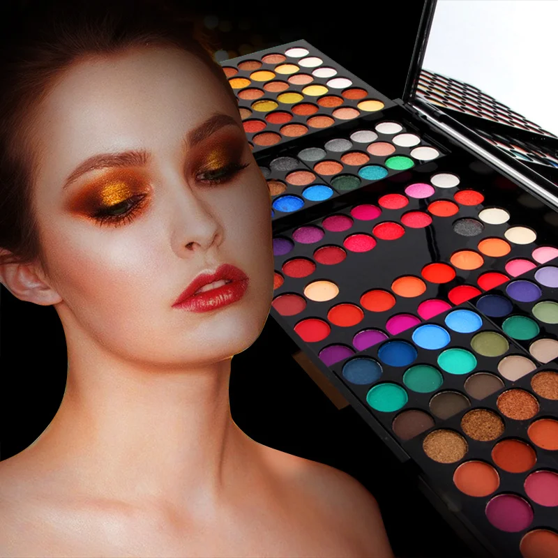 

Eye shadow, 180 colors, matte, nude, gloss, professional makeup set, makeup brush, mirror, women's makeup