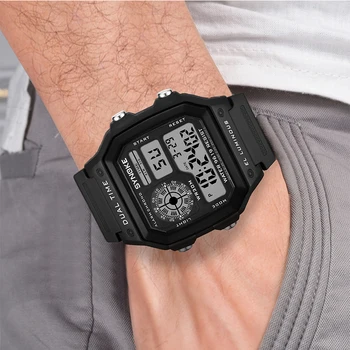 SYNOKE Men Outdoor Sports Watches Stopwatch Men's 30M Waterproof LED Digital Square Watches Man Military Clock Relogio Masculino 3