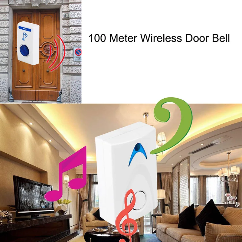 Женский беспроводной дверной звонок и пульт дистанционного управления 32