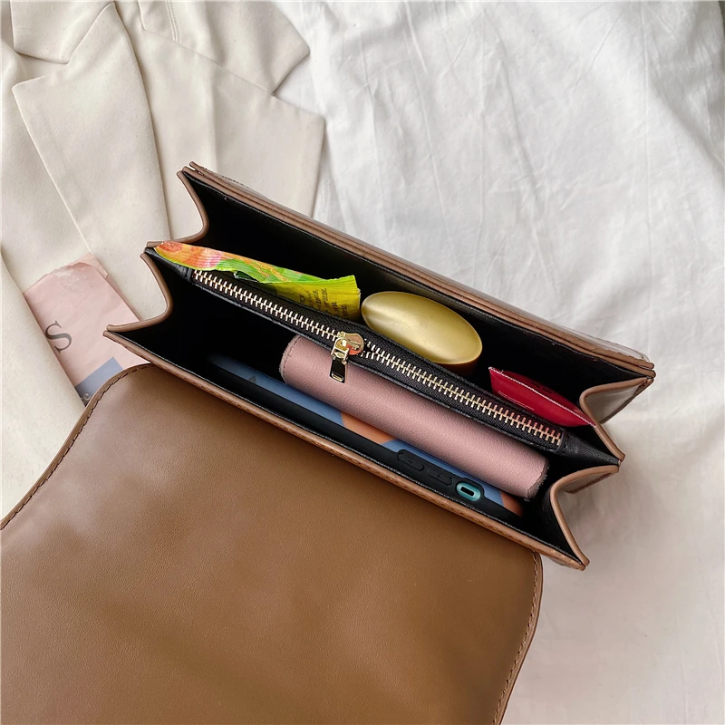 

Chic Design Stone Pattern Small Top Handle Bags For Women Fashion Push Lock High Quality PU Leather Shoulder Crossbody Bags 2021