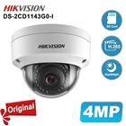 Hikvision оригинальная фотокамера с фиксированным куполом 4 МП, наружная Встроенная SD-карта, слот для безопасности, IP-камера IP67 H.265 +