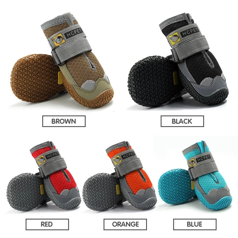 

4 шт./компл. обувь для больших собак, дышащая Профессиональная Обувь для собак для улицы, нескользящая прочная обувь для питомцев, обувь для п...