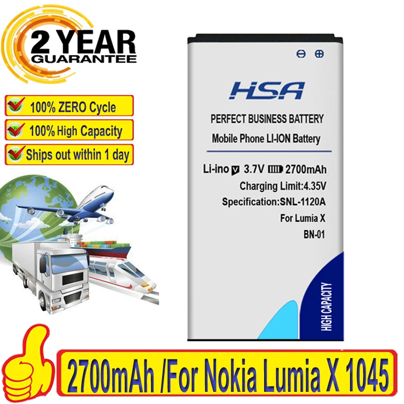 2000 мАч BN-01 BN01 BN 01 батарея для Nokia Lumia X 1045 RM-980 RM 980 Normandy/X2 + Plus 1013 X2DS | Мобильные