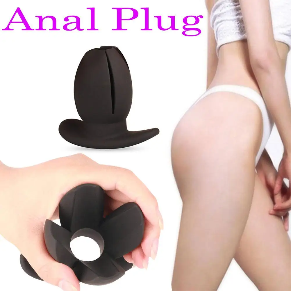 Anal Sexy Toys for Gay Men Women Anus Expansion Plug Cleaning Butt Hollow Petal Silicon Tunnel Vibrators |