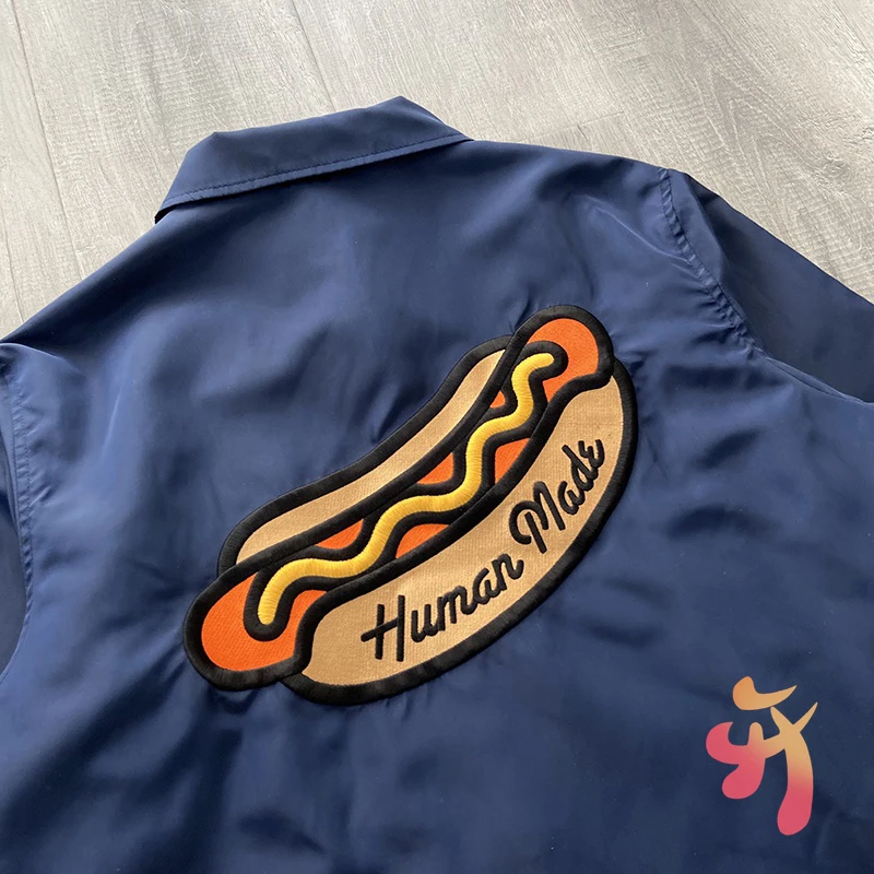 

Human Made Jacket Men's Women's High Quality Hot Dog Three-dimensional Embroidered Loose Jacket Human Made Casual Coat