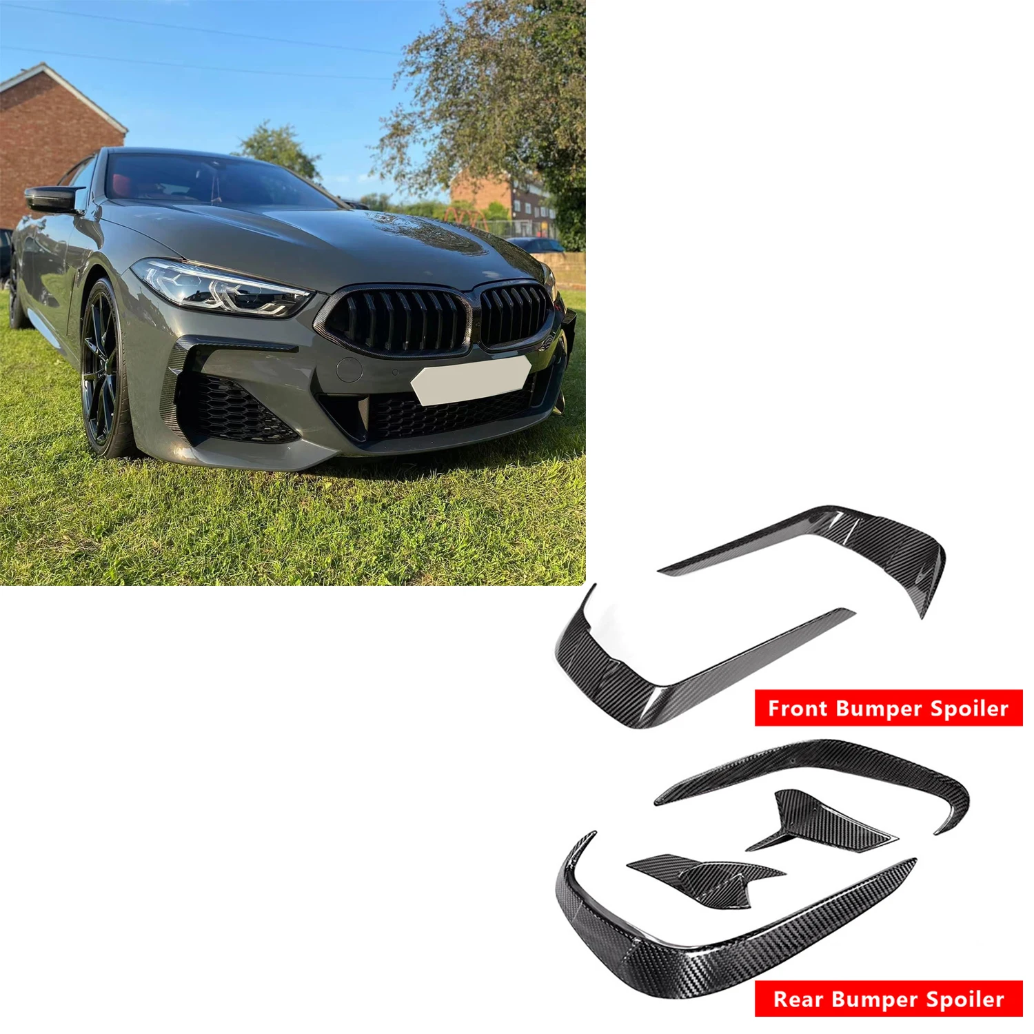 

Передний бампер для BMW 8 серии 840i G14 G15 G16 из углеродного волокна, спойлер, задний бампер, диффузор, крышка и боковые разветвители, комплект куз...