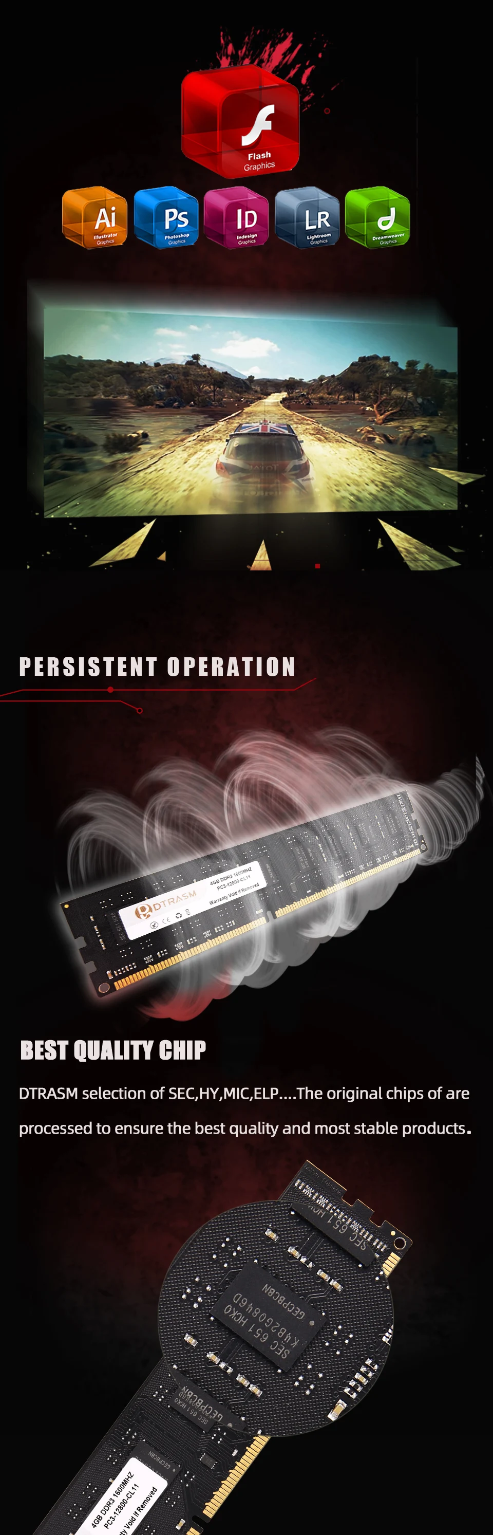DTRASM Ram DDR3 intel AMD 4 ГБ 8 ГБ 1333 1600 МГц настольная память 240pin 1,5 В dimm