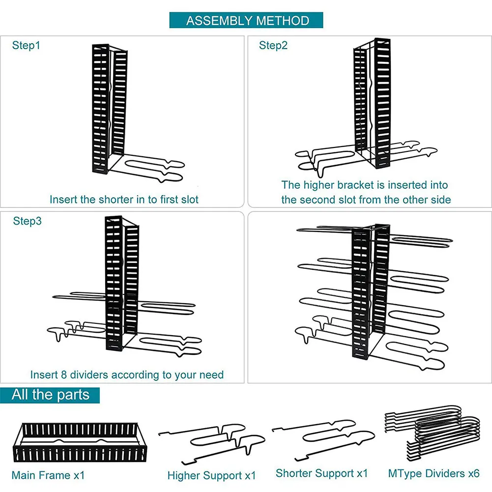 

Kitchen Organizer Pots Storage Rack Bilateral Multi-Layer Folding Pan Rack Adjustable Height Cookware Holder Kitchen Accessories