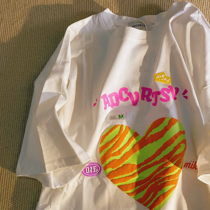 

The new 2021 American girl love cool sweet summer short-sleeved t-shirts students coat