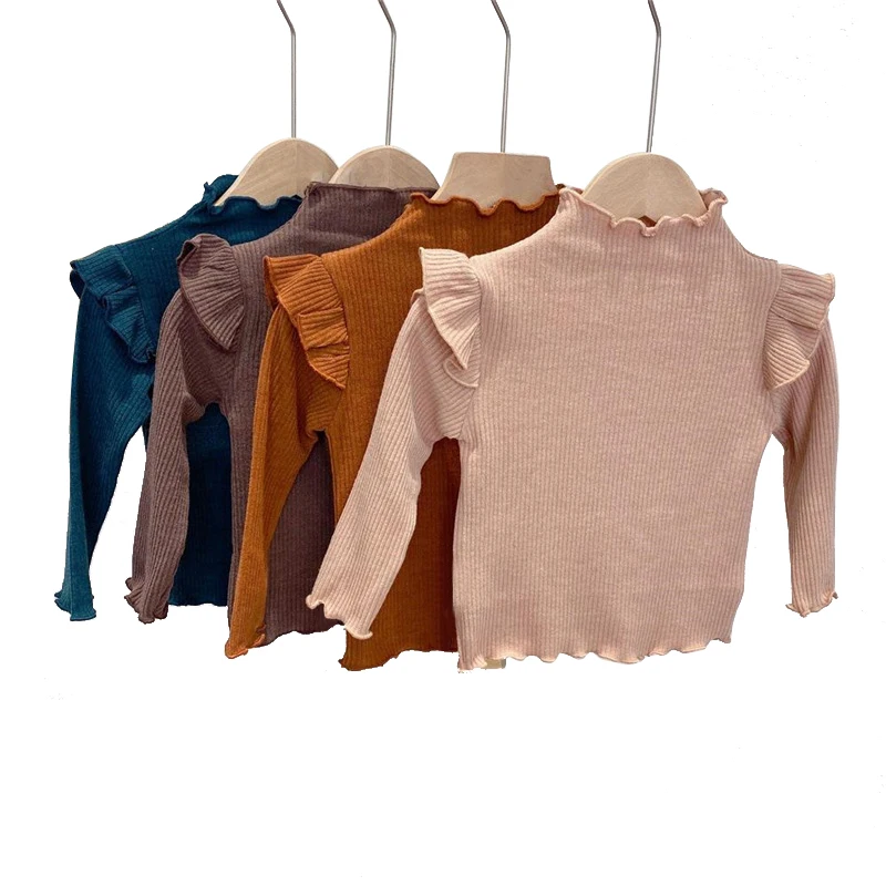 

2022 New Spring T-Shirts Age For 2 - 8 Years Baby Girls Vintage Princess Knit T-Shirt Autumn Children Clothes Kids Tee Shirts