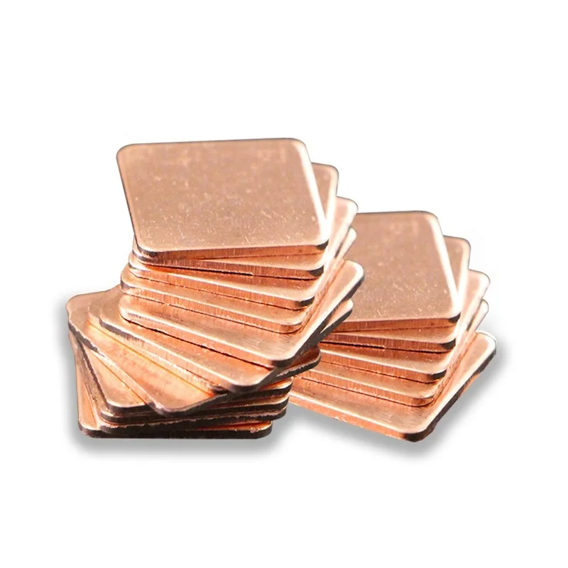 

50PCS/LOT Thickness 0.3/0.4/0.5/0.8/1MM Heatsink Copper Shim Thermal Pads Copper Plate For Laptop IC Chipset GPU CPU 15x15MM