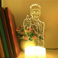 cartoon hunter x hunter leorio paradinight figure light 3d led anime illusion 7 color changing table lamp for christmas gift