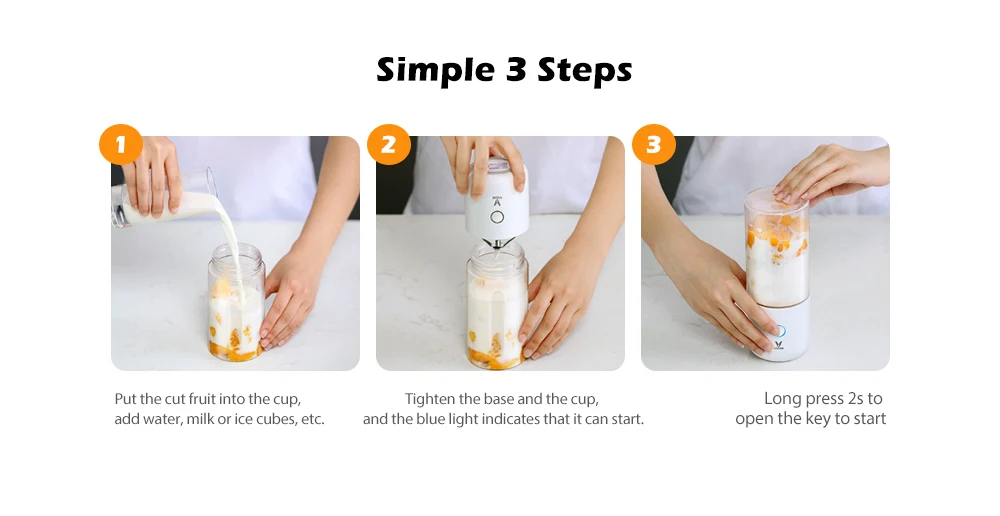 Портативный блендер 350 мл электрическая соковыжималка беспроводная