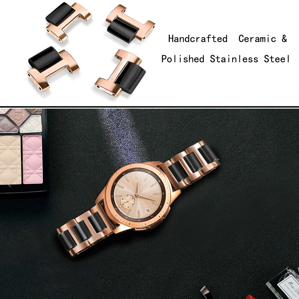 Ремешок из керамики и нержавеющей стали для Huawei GT 2E 46 мм/Galaxy Watch мм браслет Samsung Active